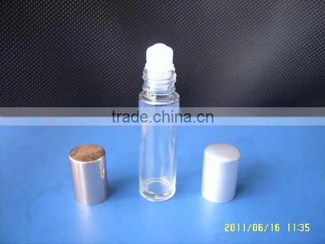 10ml empty blue/ember glass bottle with roller ball, glass perfume bottle, Glass Perfume Roller Ball Bottle with aluminum cap