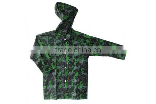 lovely hooded pvc kids raincoat