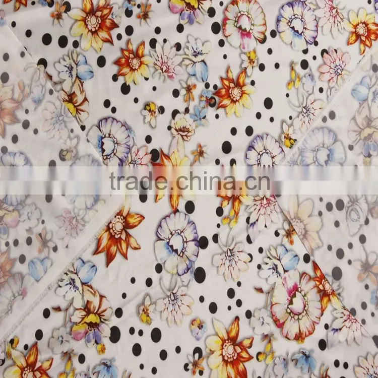 Flower designes of digital print cotton woven fabric textiles for girl dress