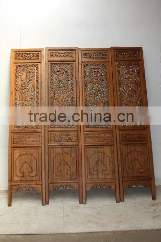 Chinese Antique Hand-craft painging 4 pieces Screen