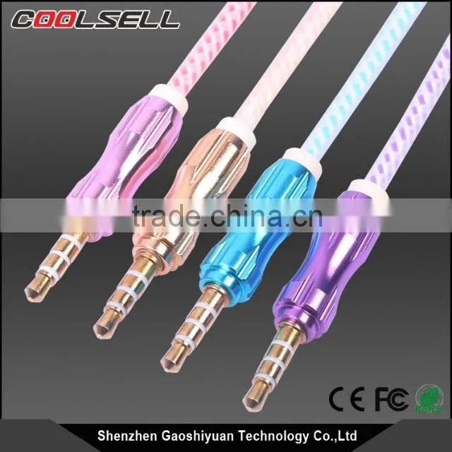 3FT Tangle Free stereo 3.5mm plug Auxiliary splitter audio car aux Cable for Apple Android Smartphones Tablet and MP3 Player