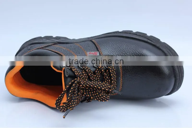 steel toe buffalo leather PU injection safety shoes model 9037