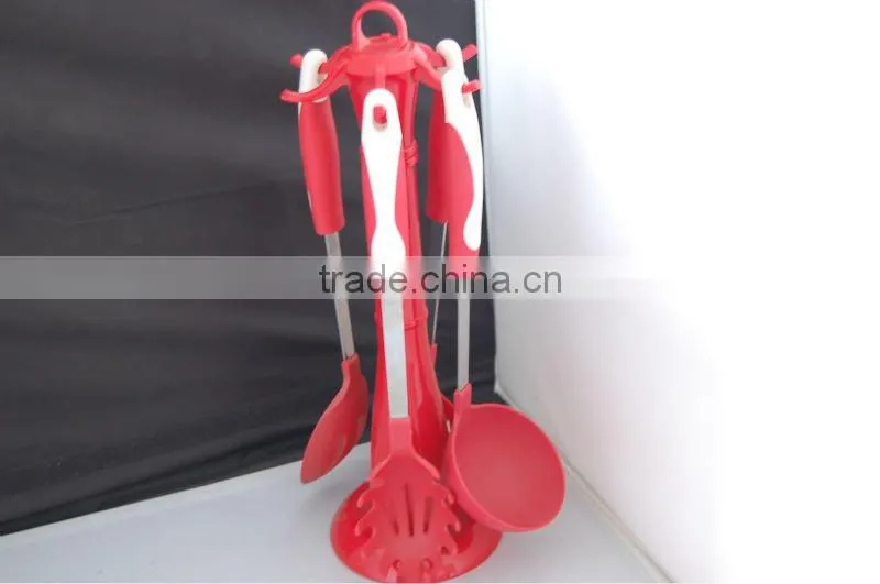 high-class nylon cookware set with 7pieces and one stand,bright international cookware set