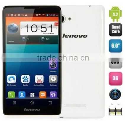 6.0'' Lenovo A889 Mobile Phone Android 4.2 MTK6582 Quad Core 1.3GHz IPS QHD Screen 960X540 1GB 8GB 8.0MP