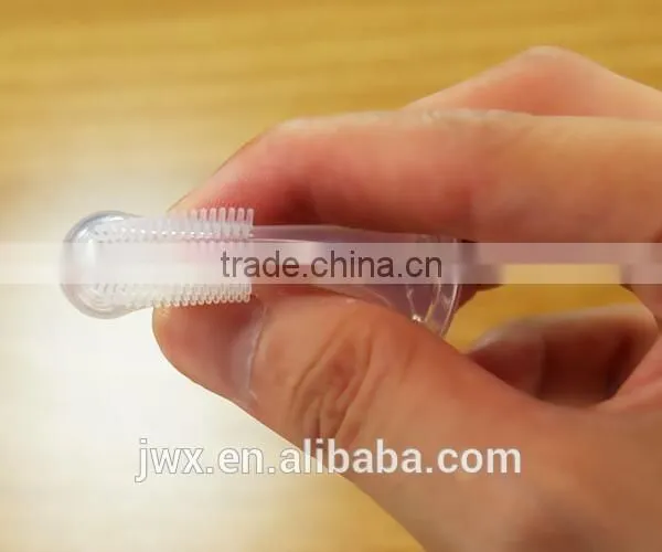 Non-toxic silicone baby toothbrush with hygienic box packaging