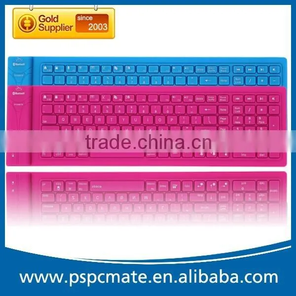 High Quality 107keys Waterproof Flexible Silicon Soft Bluetooth 3.0 Keyboard for Different Country