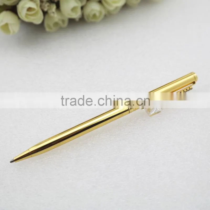 Gold slim metal pen , 24K gold pen with crystal