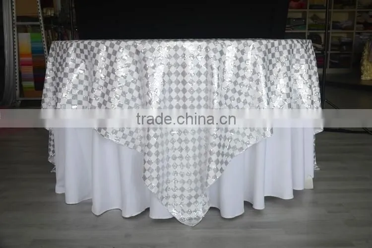 Plaid sequin embroidery wedding table runner wholesale