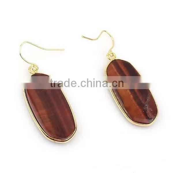 Semi-precious gem agate stone drop earring