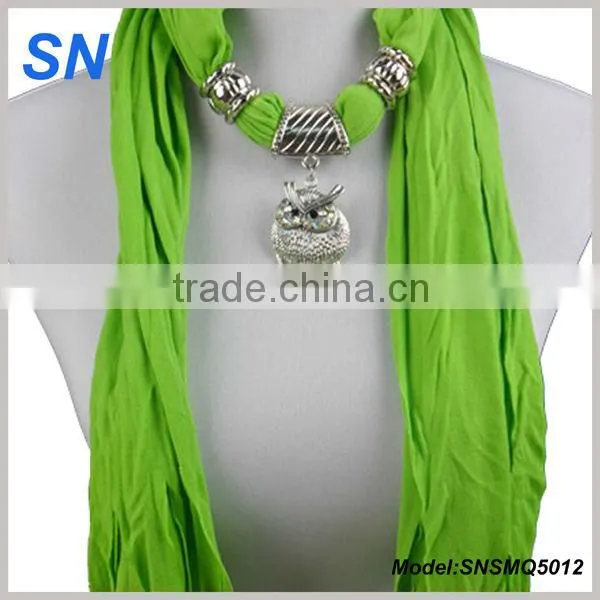 Latest fashion jewelry owl pendant scarf, Charm Beautiful Scarf
