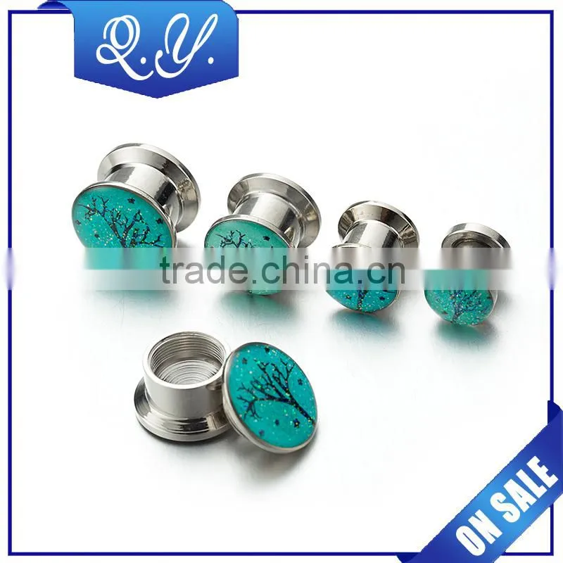 Fine tree plug tunnel jewelry christmas flesh tunnels ear expander body jewelry wholesale