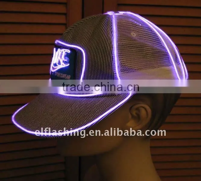 Muliti-color el wire hat high brightness el wire cap flashing wire hat