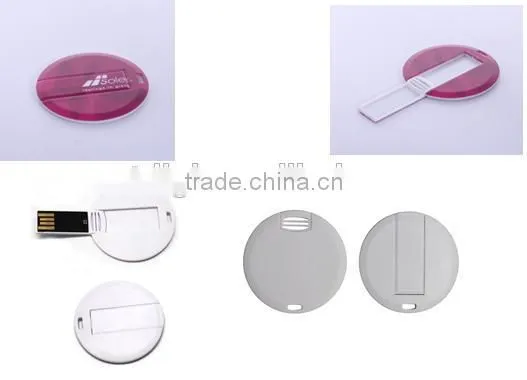 promotional small round card style USB flash drive