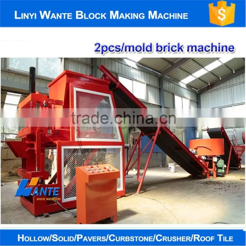 Fully automatic WT2-10 new design soil clay interlocking paver brick making machine