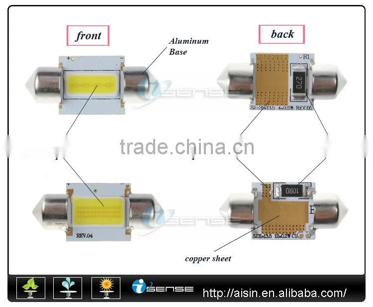 Saleable 1W high power 36mm Festoon Dome lamp led automotive light