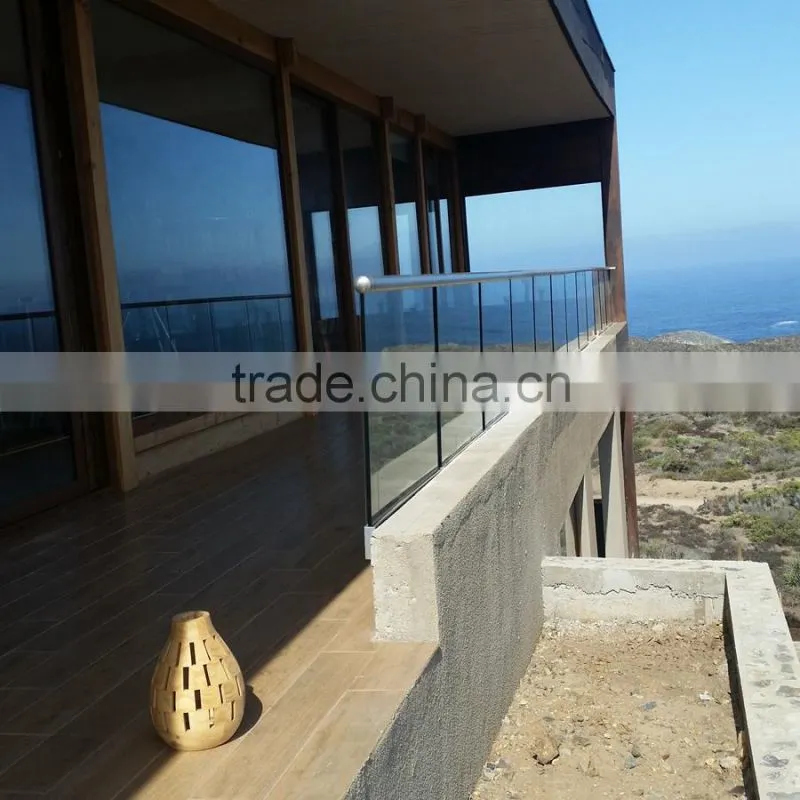 exterior deck aluminum u channel glass railings