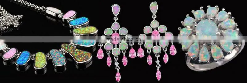 Hot !!! Created White Fire Opal Inlay Pendant 925 Sterling Silver Semi Precious Stone Pendants Wholesale