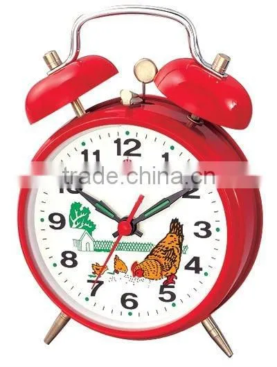 4 inches metal case mechanical alarm clock