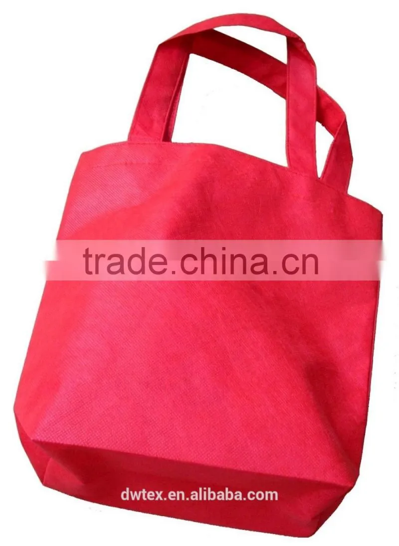 Red Cotton Shopping Tote Bag Natural Color Customized Size Fold-able Promotional Gift