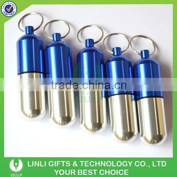 Oem Logo Promotional Gift Metal Pill Box Keyring