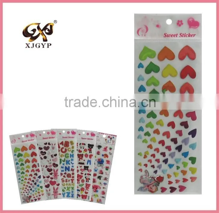 heart-shaped epoxy stickers/glitter epoxy stickers/heart epoxy stickers