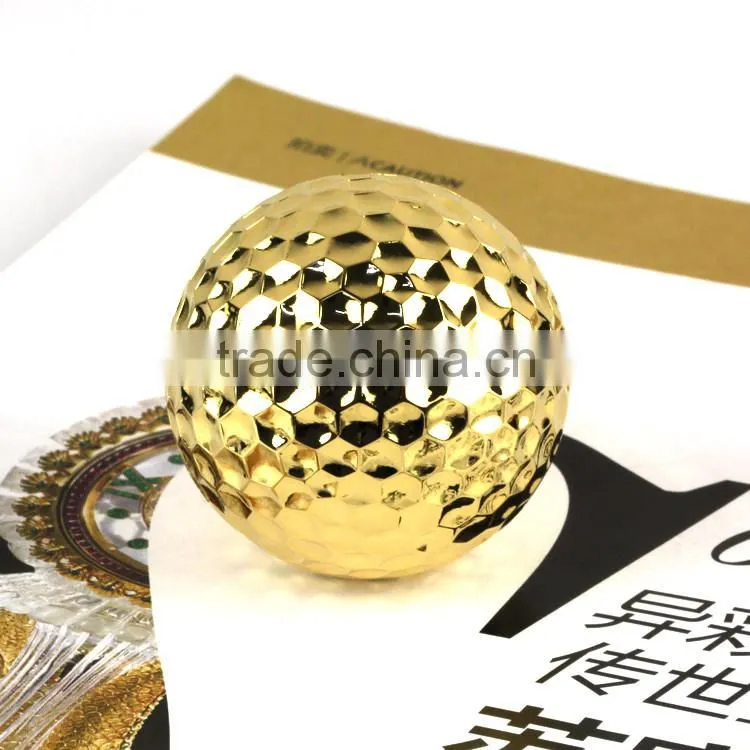 China OEM factory custom 24k real gold plated golf ball