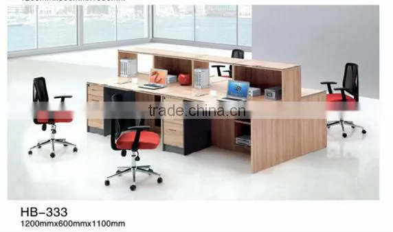 Wooden office desk staff cubicle computer workstation