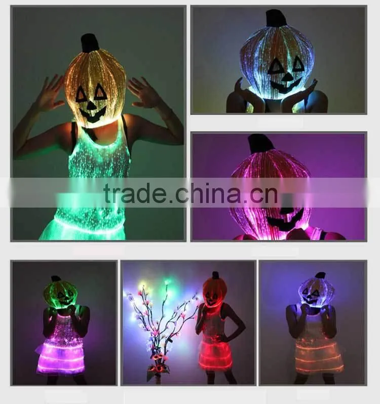 Light up hallloween pumpkin hat luminous newborn pumpkin hat for halloween decoration