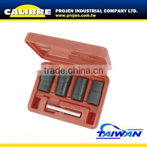 CALIBRE 1/2" Dr. 17-22mm X 4PC Wheel Lock Nut Removal Tool Kit Twist Socket Set