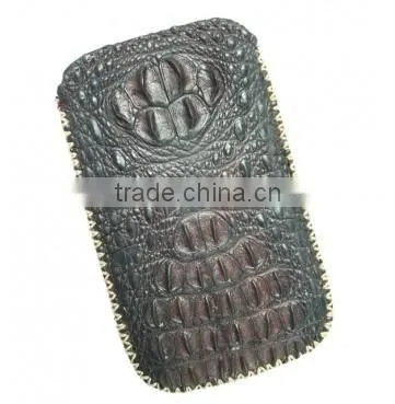 Crocodile leather bag for iphone 4