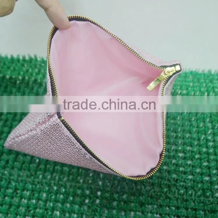 2016 China wholesale cosmetic bag shining beads makeup bag lady nice bag