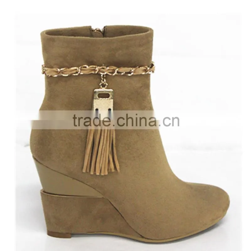 Black Wedge Sexy Ankle Boots 2015