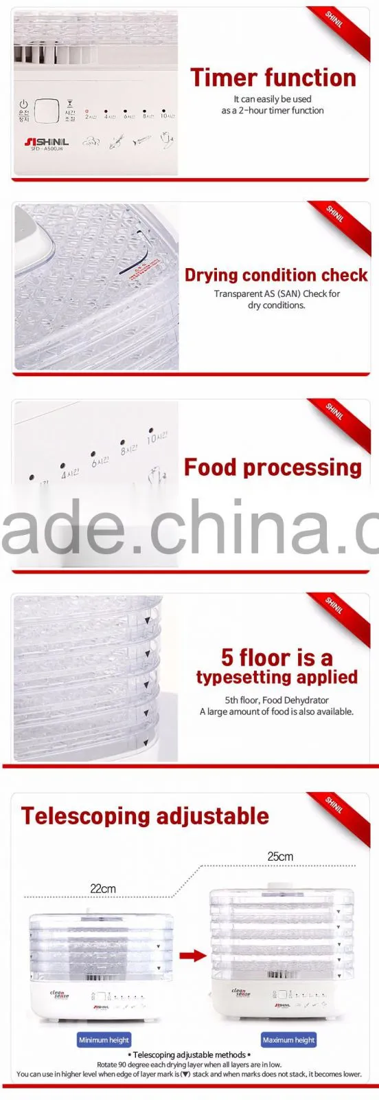 Electric Mini Food Dehydrator (SFD-A500JH) / can dry fruits, vegetables, etc/food dehydrator