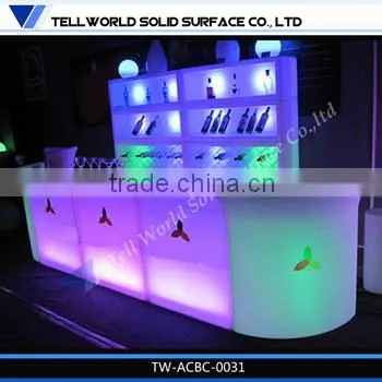 2014 modern popular luxury boat shape artificial marble home bar counter furniture for sale