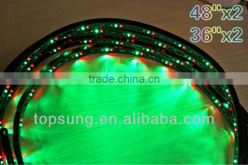 4pc set 7 color Undercar Lights RGB Under car Neon Light Kit w/ Wireless Remote controller (48"x2 + 36" x2) Under car Neon Light