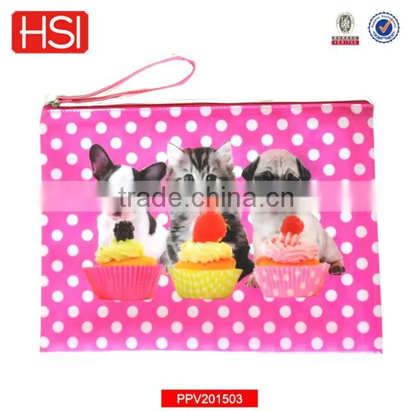 BSCI audited wholesale pvc custom print pencil bag