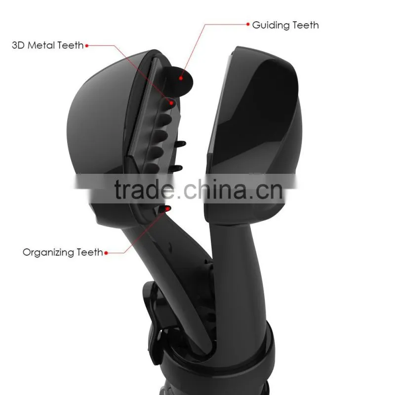 2 in 1 PTC Heating Rotating Head 3D Metal Teeth Hair Straightener and Curler Set