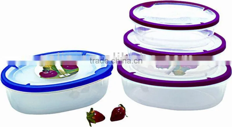 3pcs oval food containers, plastic food container set