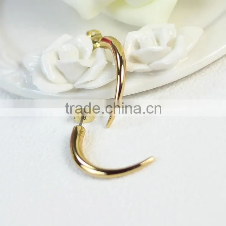 Simple Style Kingman Hign Polished gold Platnig latest reindeer cool Stub earrings Women Design