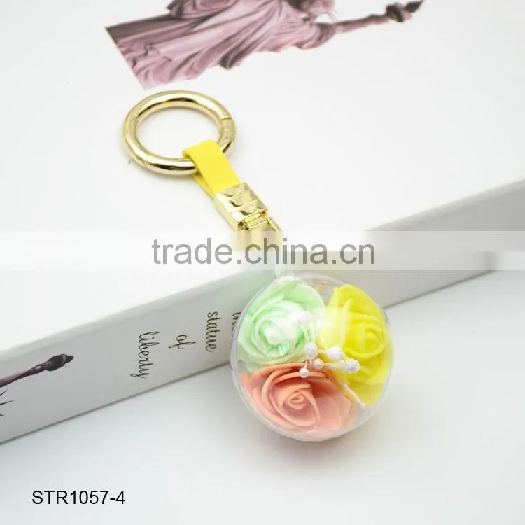 Promotional Flower Crystal Ball Keychain