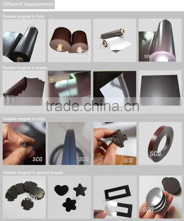 Rubber magnet with colorful PVC backing