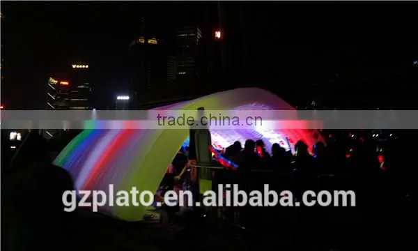 Color changing led inflatable tunnel tent inflatable canvas tent