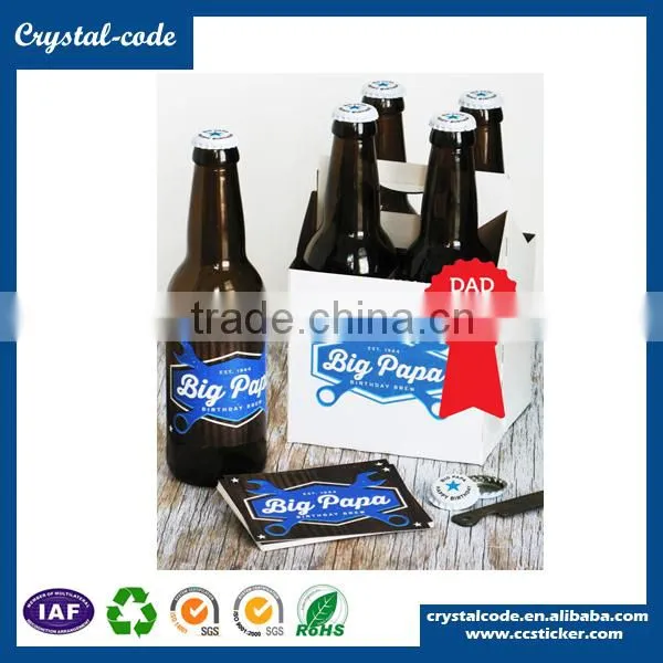 Custom waterproof pvc beer bottle label
