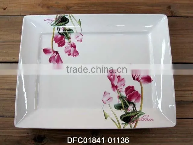 Kitchenware Type Ceramic Rectangle Catering Serving Dish