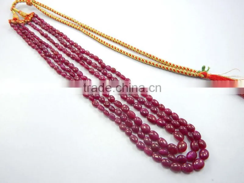 Dyed Ruby Oval Beads Loose Beads Calibrated Necklace