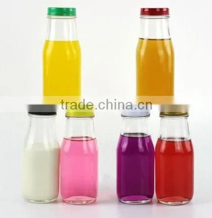 250ml beverage bottle with metal lug cap glass water bottle