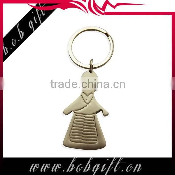 special zinc alloy and leather keychain/ customer blank promotional metal keyring