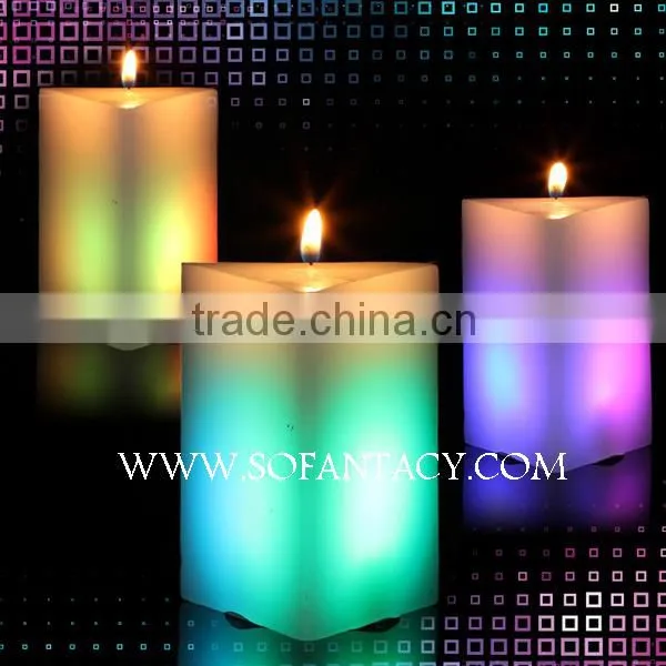 Christmas tree shape led wax candle.colour changing led wax candle wedding decoration