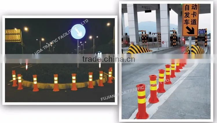 Heat-resistant traffic safety posts with flange design