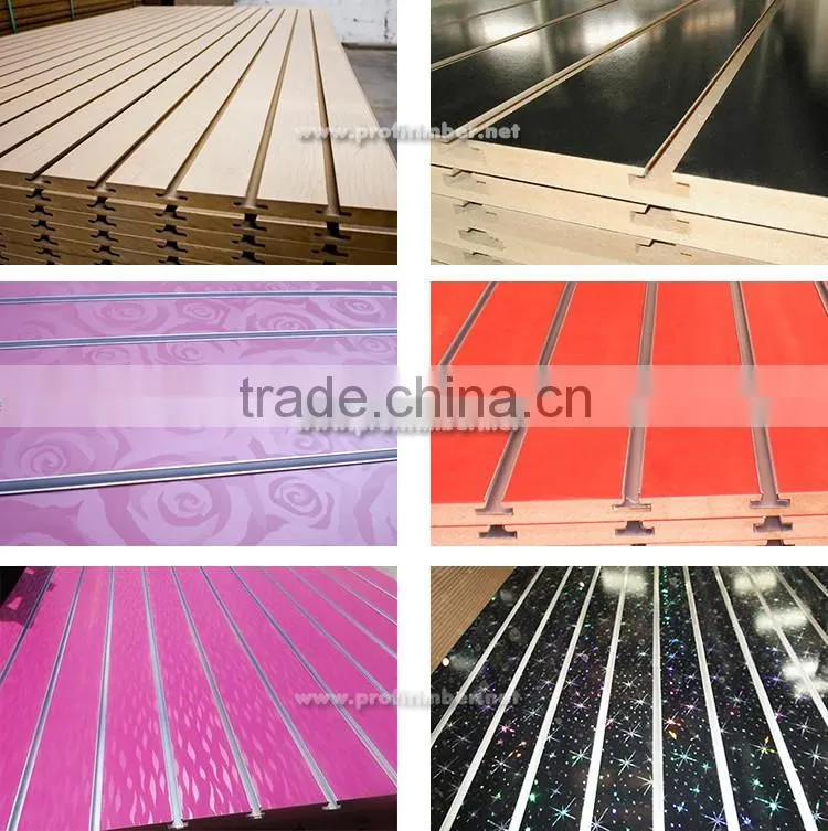PVC Laminated MDF Grooved Board Aluminum Slatwall Panel